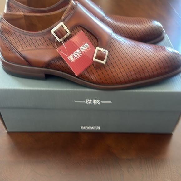 NWT Mens Stacy Adams Arthur Slip-On Cognac Shoes with RedZone Insole, Size 12. - Picture 2 of 7